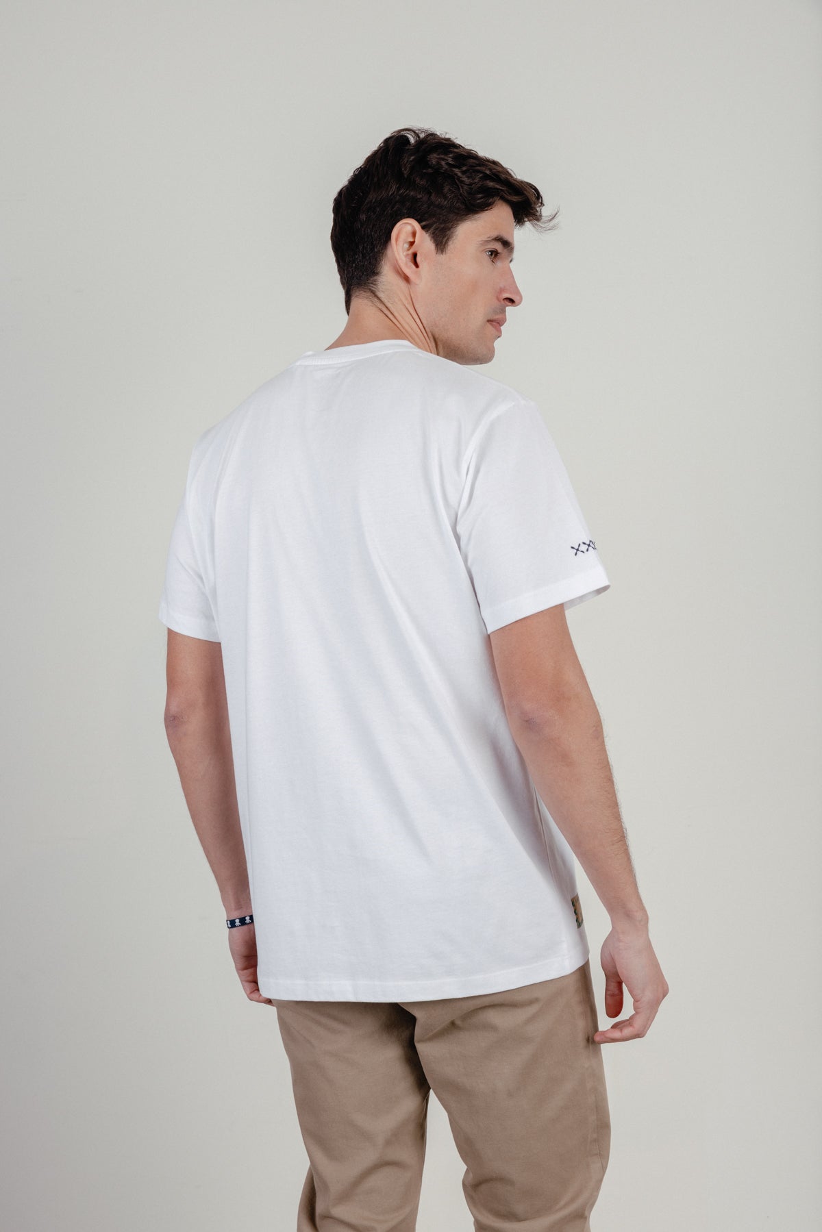 Camiseta estampado say cheese blanco puro