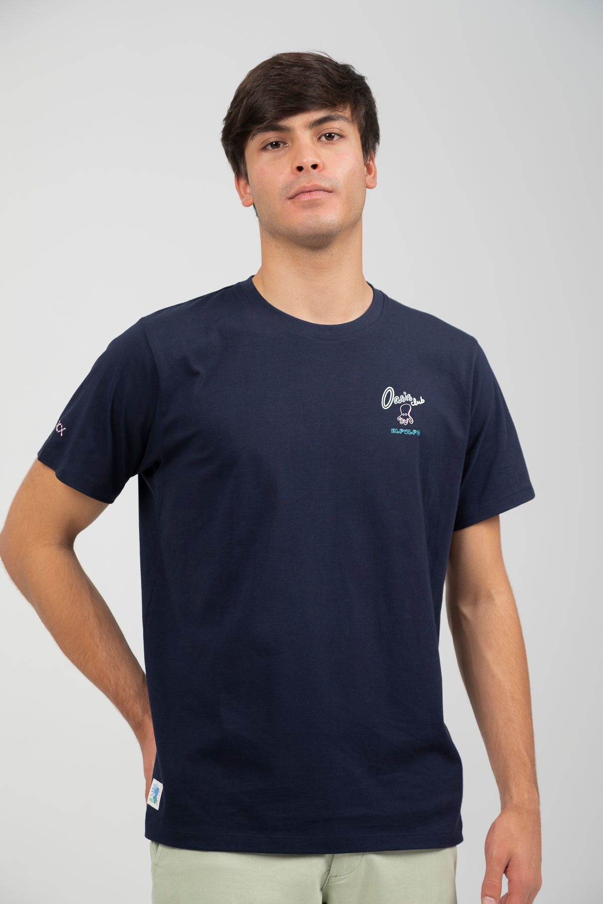 Camiseta estampado oasis club azul marino