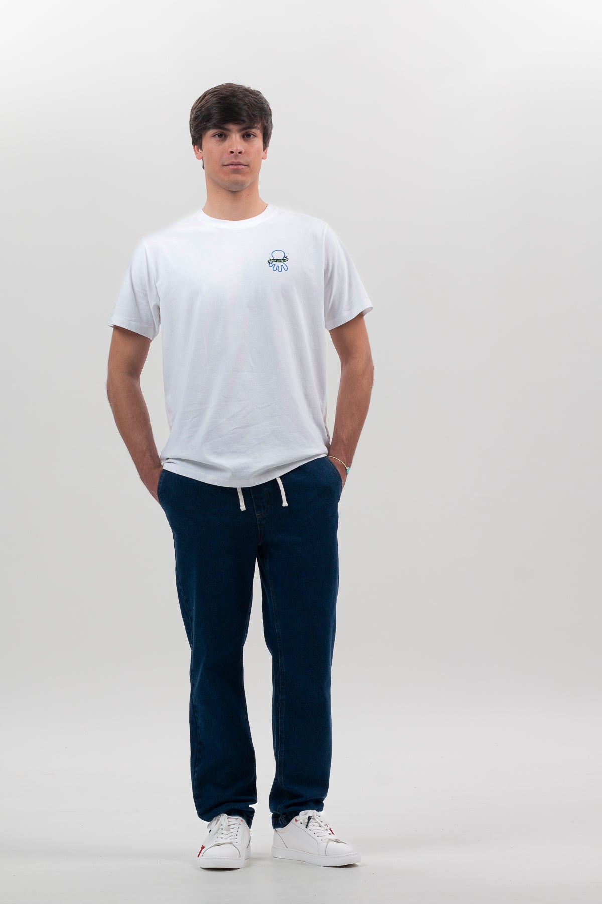 Camiseta estampado logo blanco puro