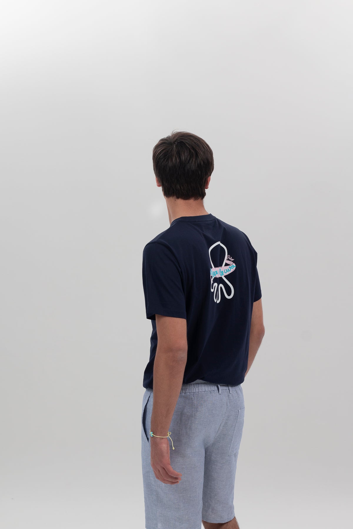 Camiseta estampado logo azul marino