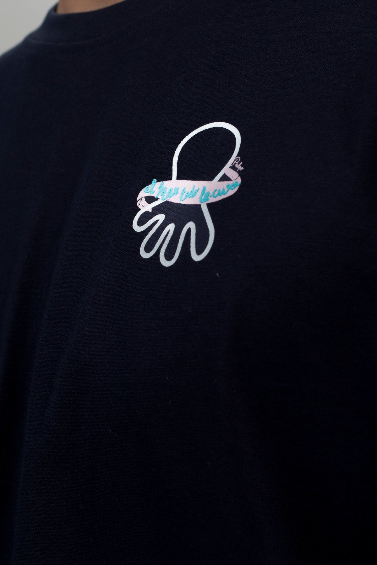 Camiseta estampado logo azul marino
