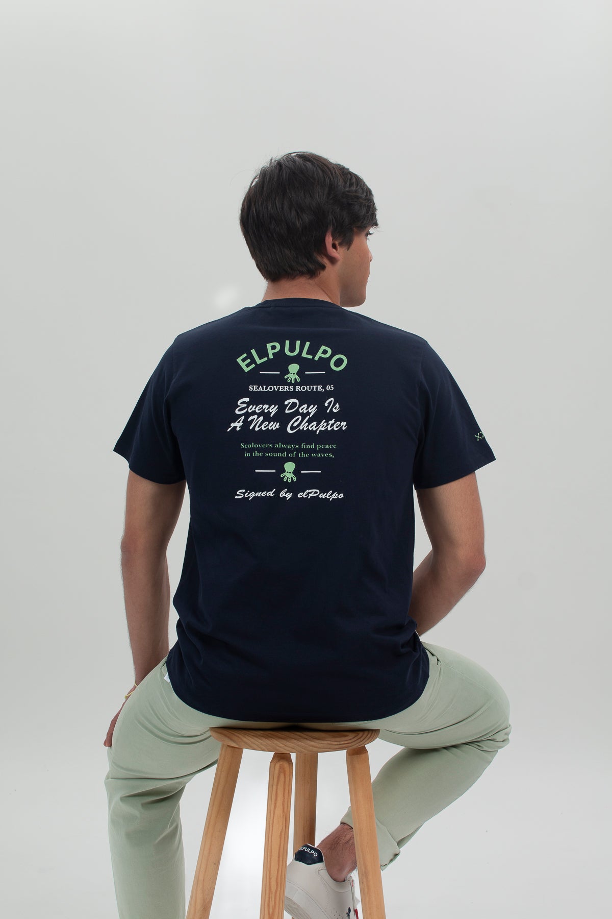Camiseta estampado new chapter azul marino