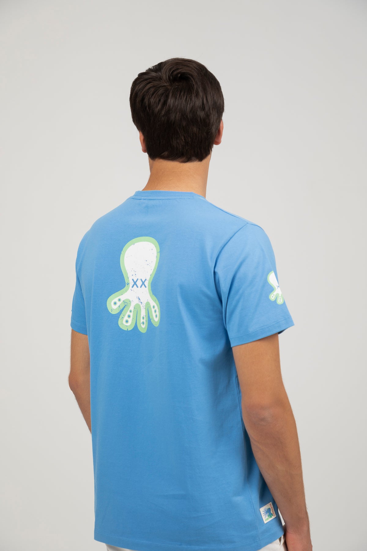 Camiseta logo multiposición azul lavanda