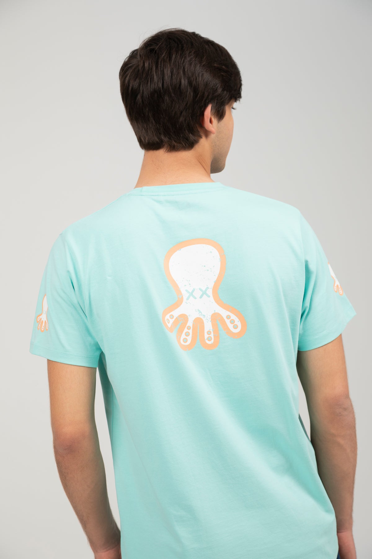Camiseta logo multiposición verde agua