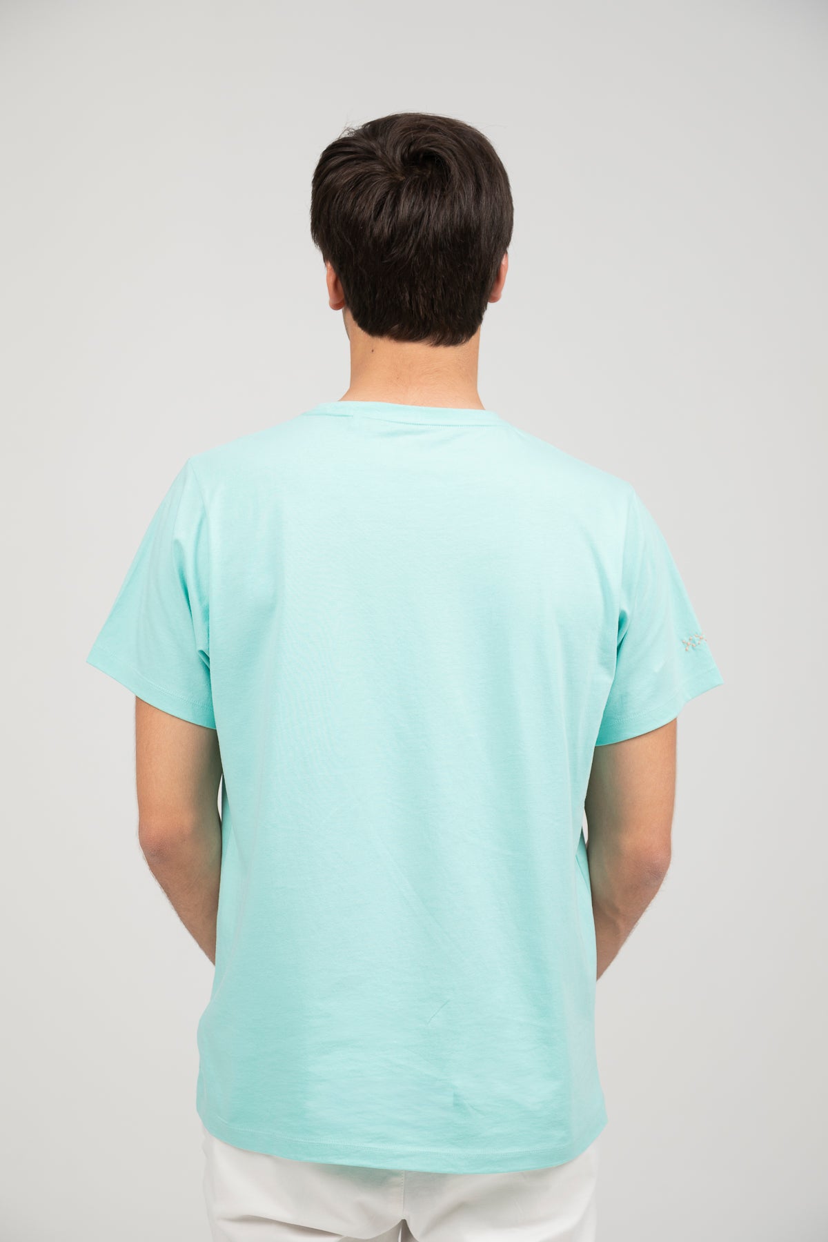 Camiseta mensaje el mar todo locura verde agua