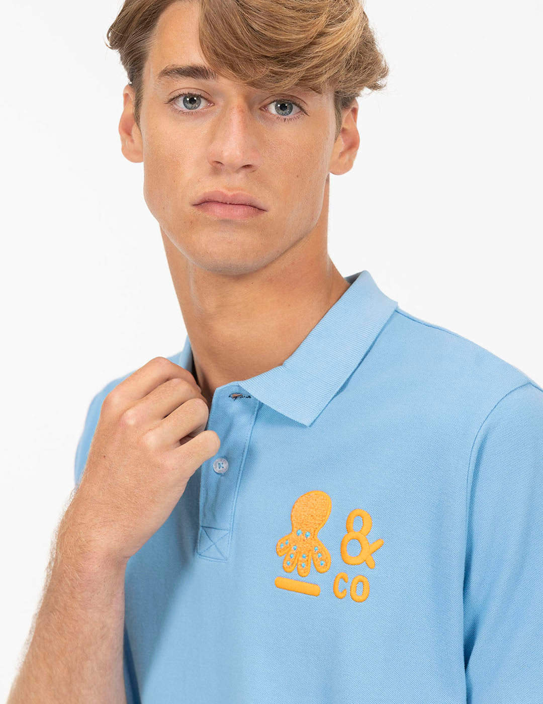 POLO PULPO & CO AZUL CELESTE