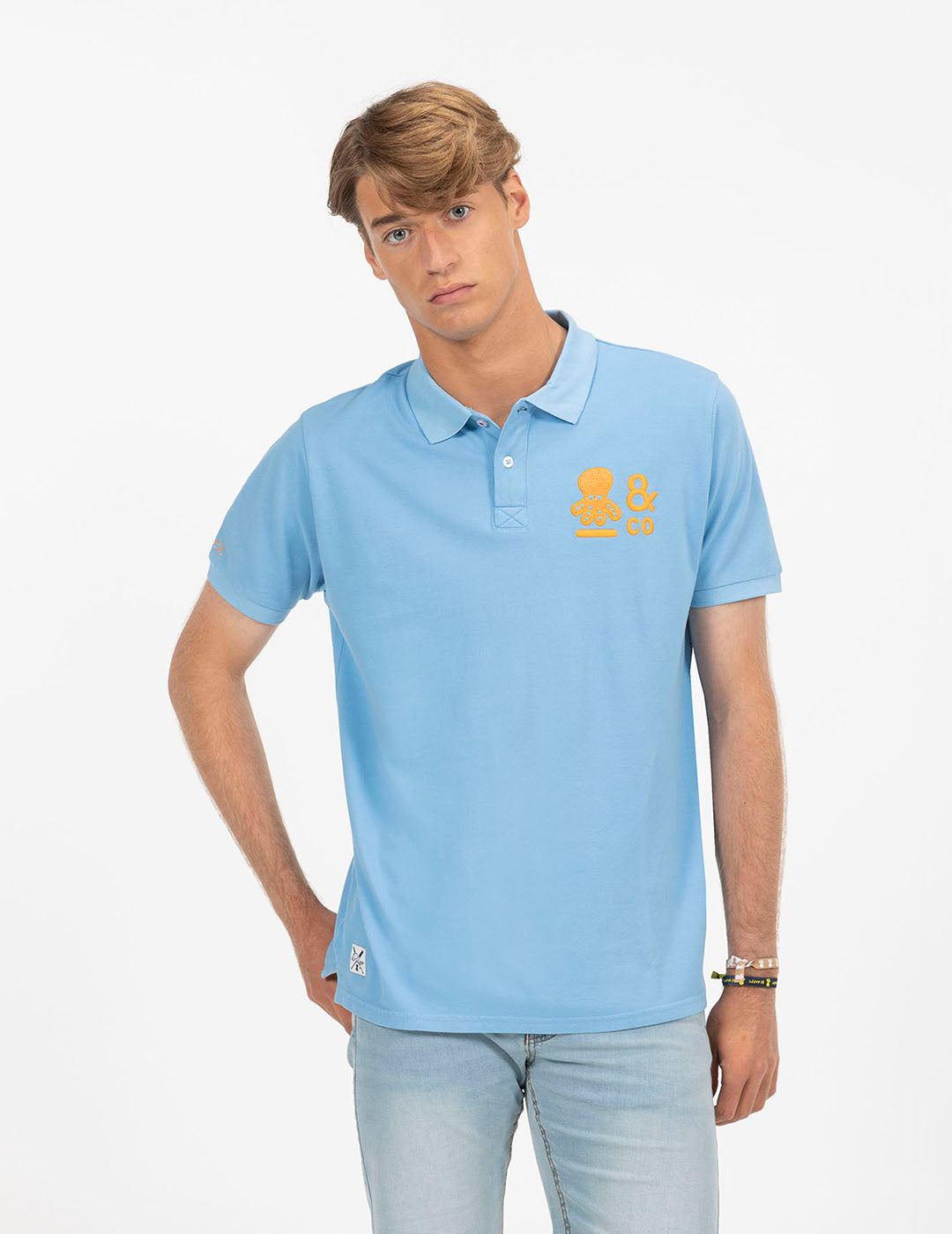 POLO PULPO & CO AZUL CELESTE