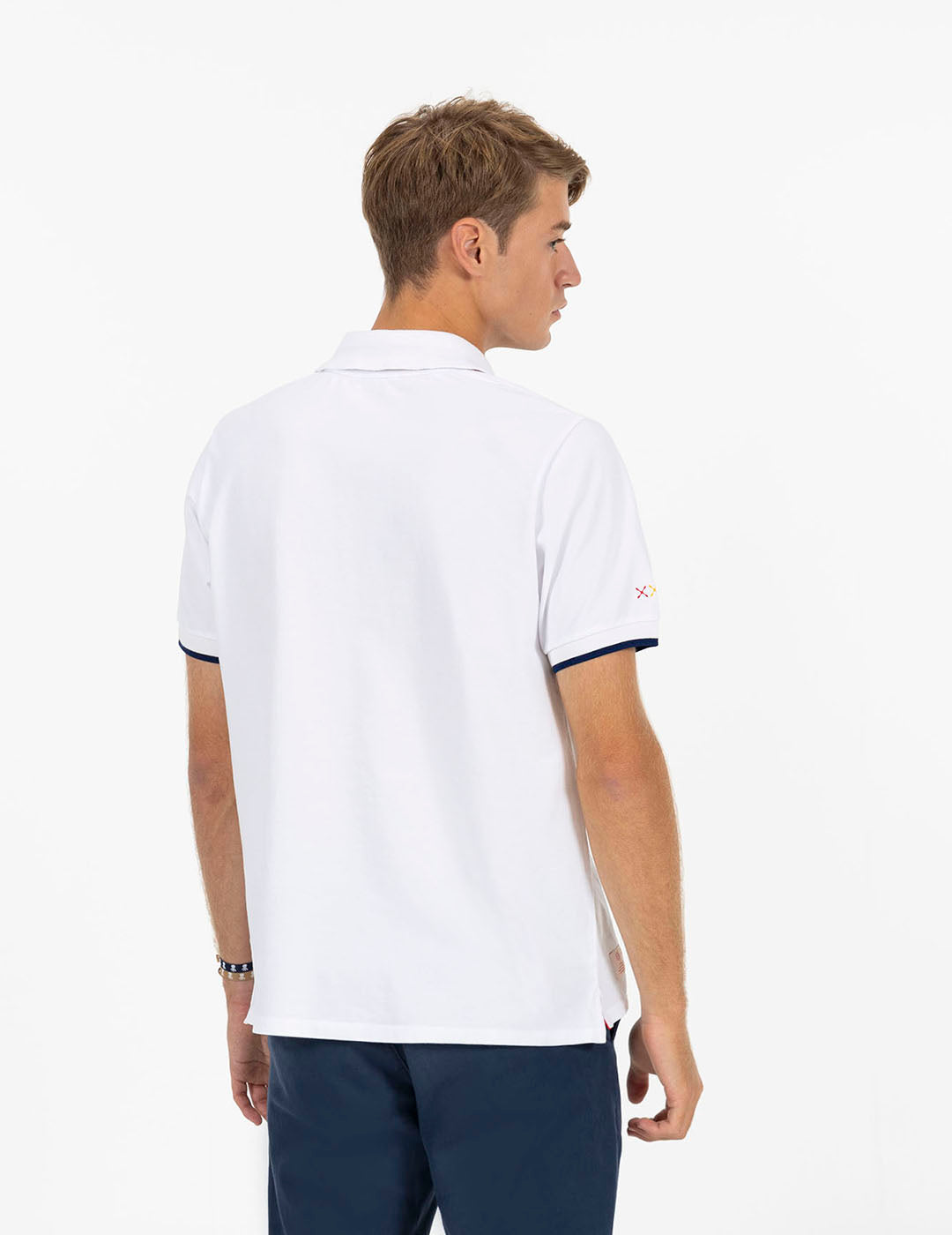 Polo blanco estampado online