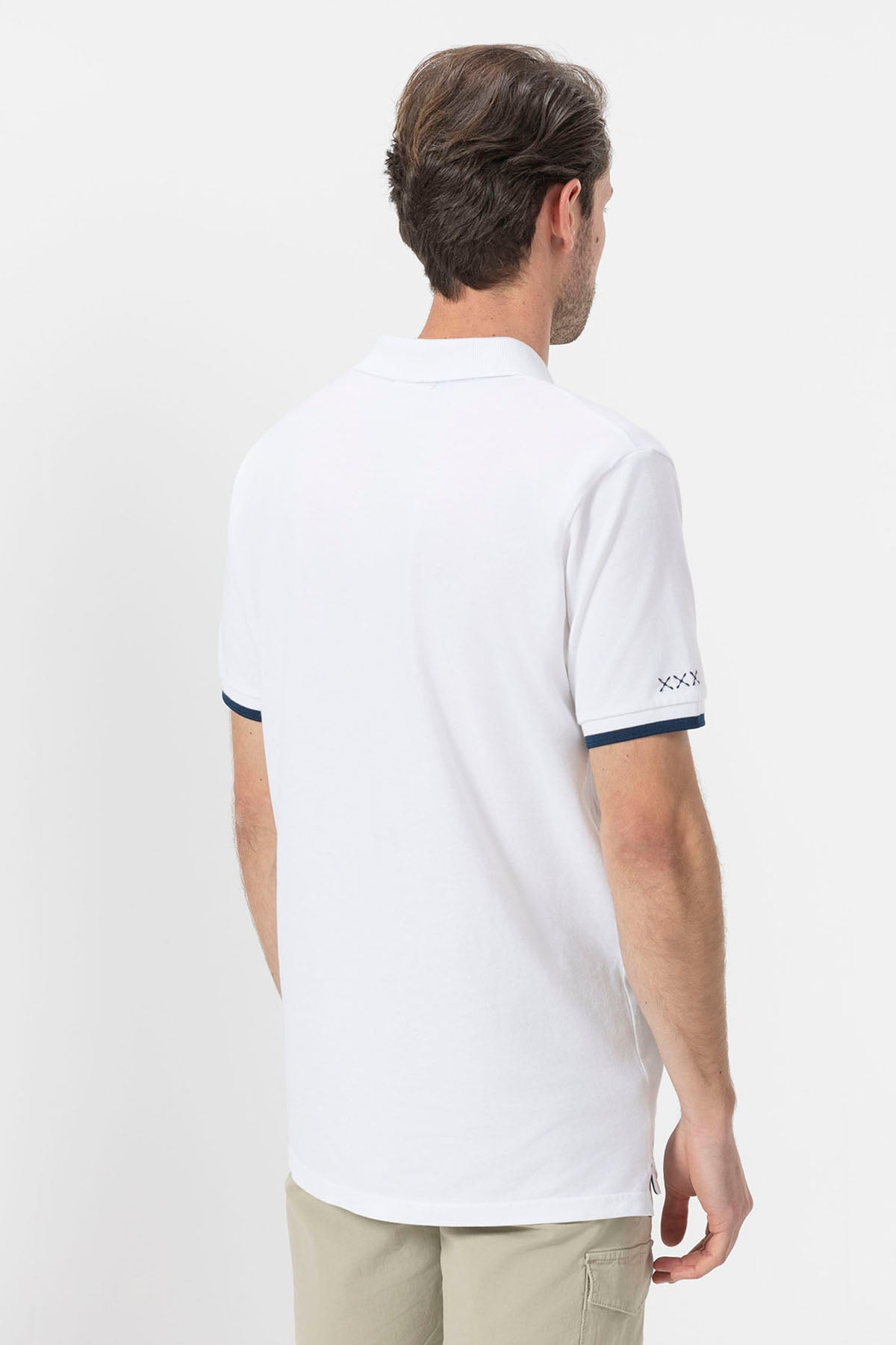 PURE WHITE ESSENTIALS EMBROIDERED POLO