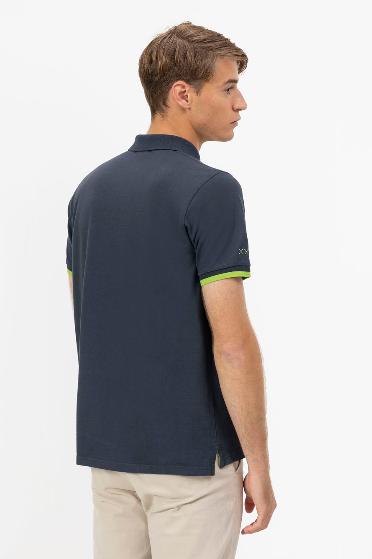 NAVY BLUE ESSENTIALS EMBROIDERED POLO