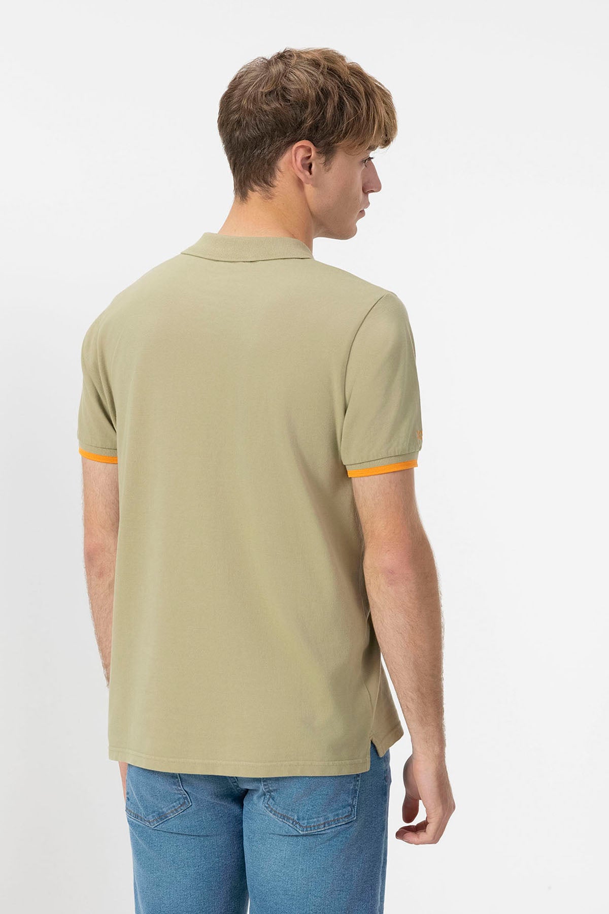 SAGE GREEN ESSENTIALS EMBROIDERED POLO