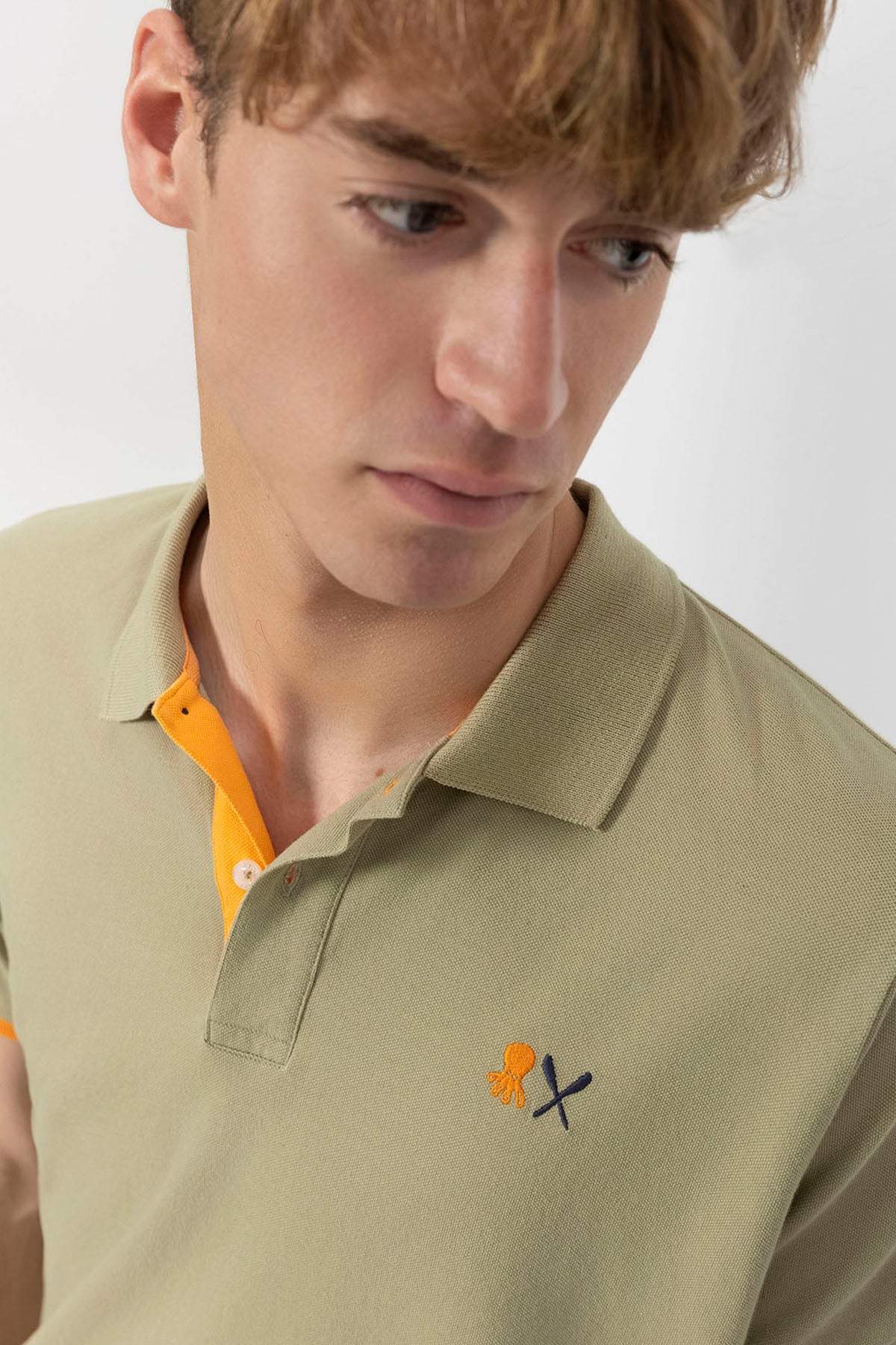 SAGE GREEN ESSENTIALS EMBROIDERED POLO