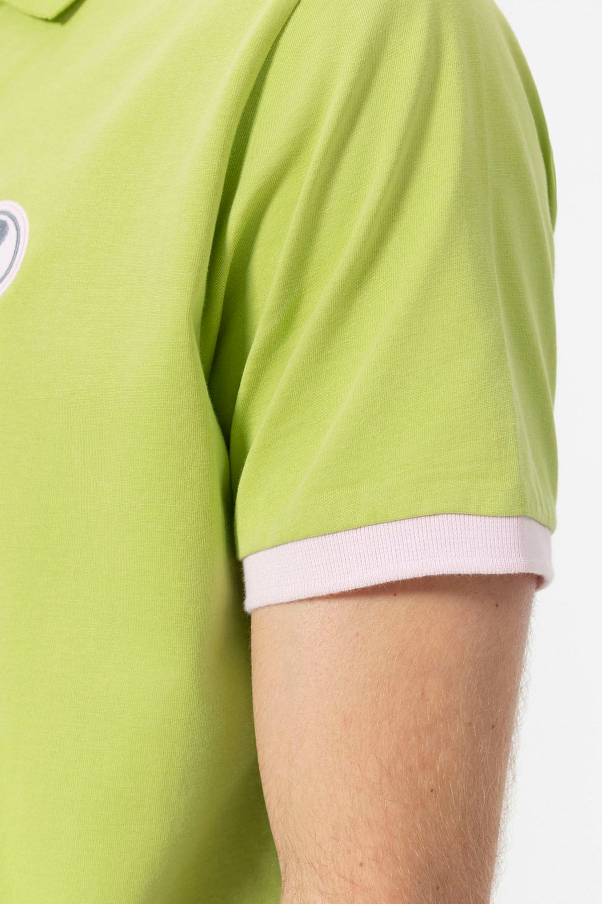 PISTACHIO GREEN CONTRAST PATCH WASHED POLO