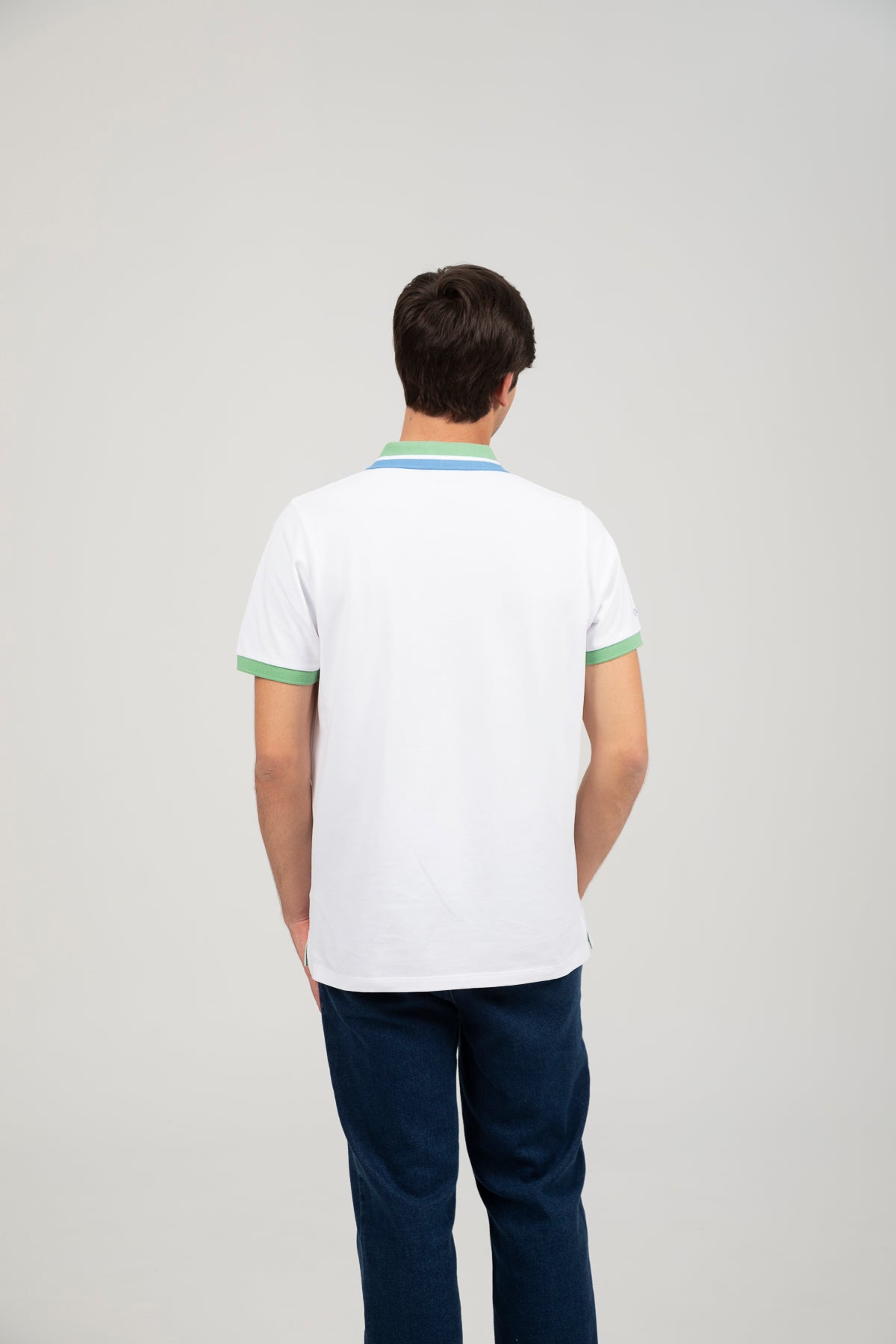 Polo contrastes bicolor blanco puro