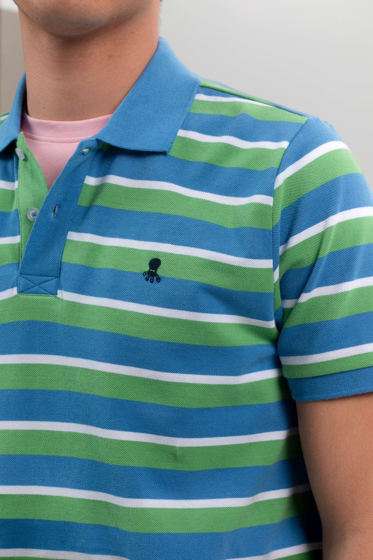 Polo multiraya logo bordado multicolor