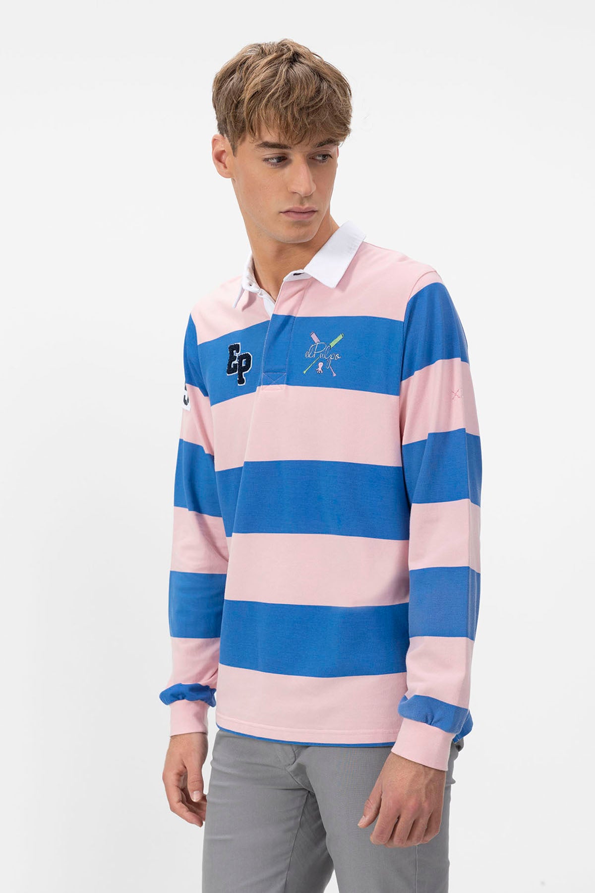 ELPULPO ESSENTIALS PINK RUGBY POLO SHIRT