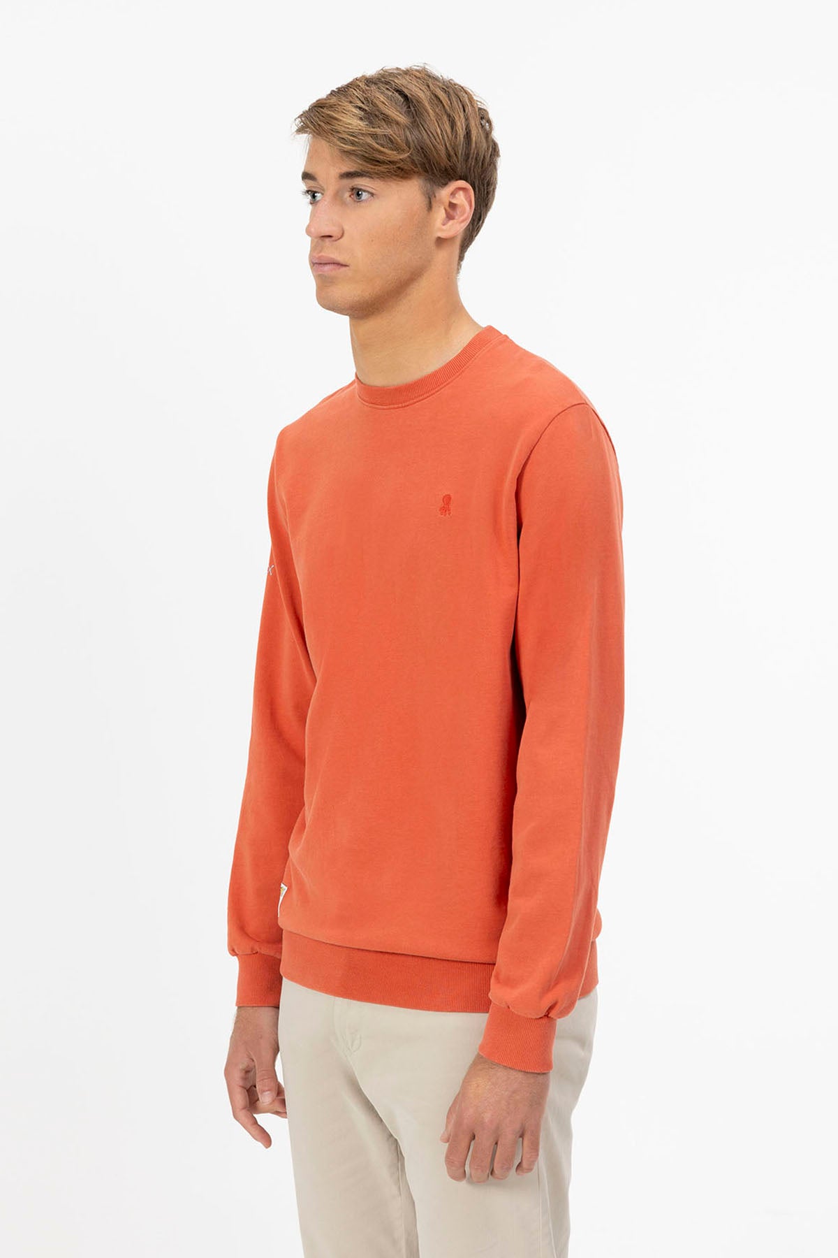 WASHED SWEATSHIRT WITH BLUSH TONE LOGO