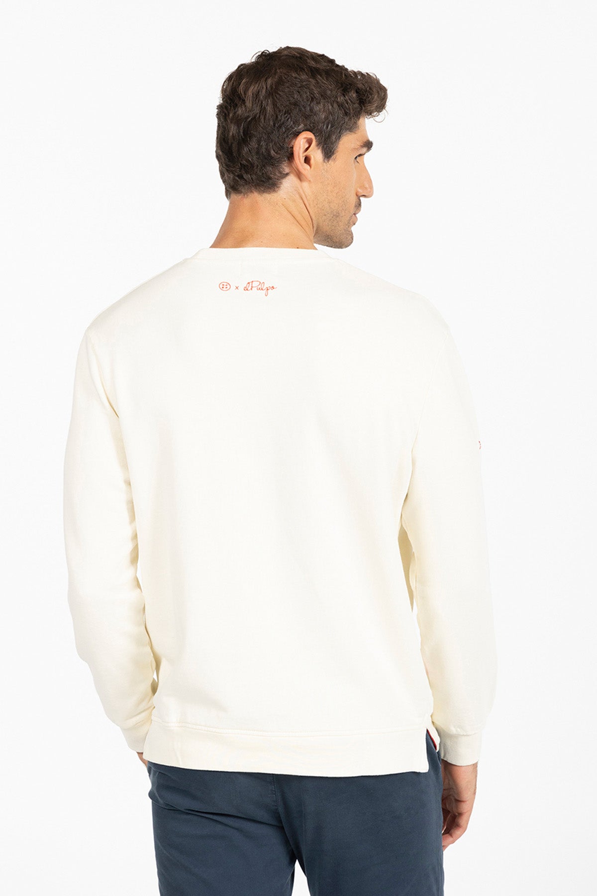 SUDADERA REMOS RFEF BLANCO ROTO