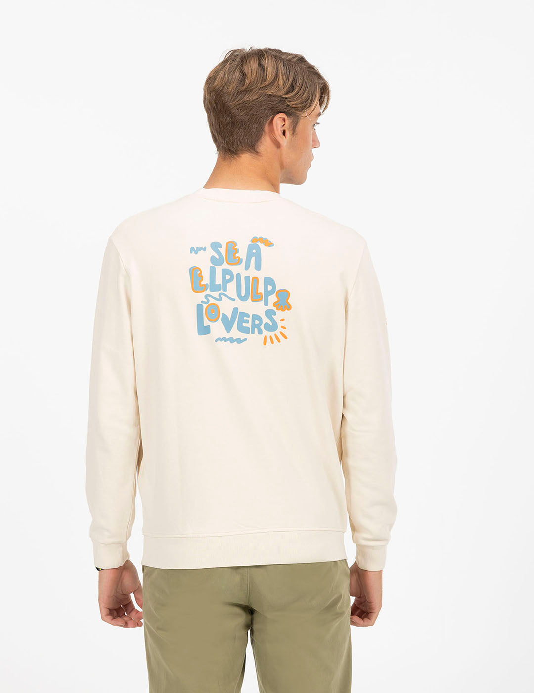 SUDADERA ESTAMPADO CONTRASTES SEALOVERS BLANCO ROTO