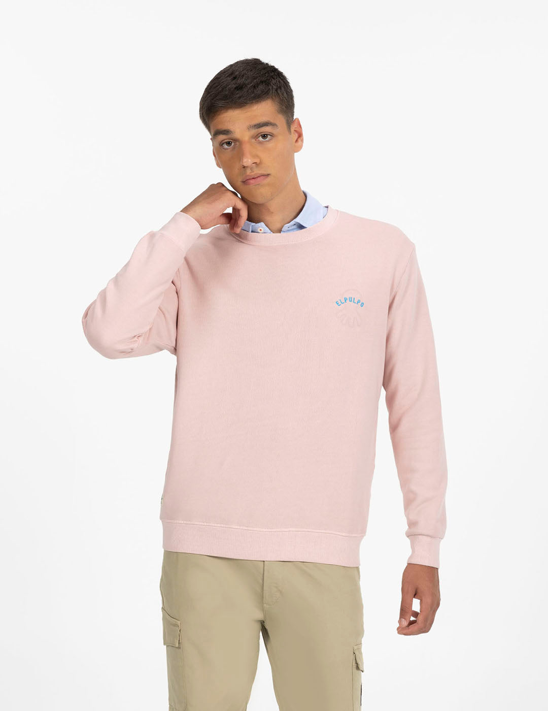 SUDADERA BORDADO CONTRASTE EL MAR TODO LO-CURA ROSA DELAVÉ