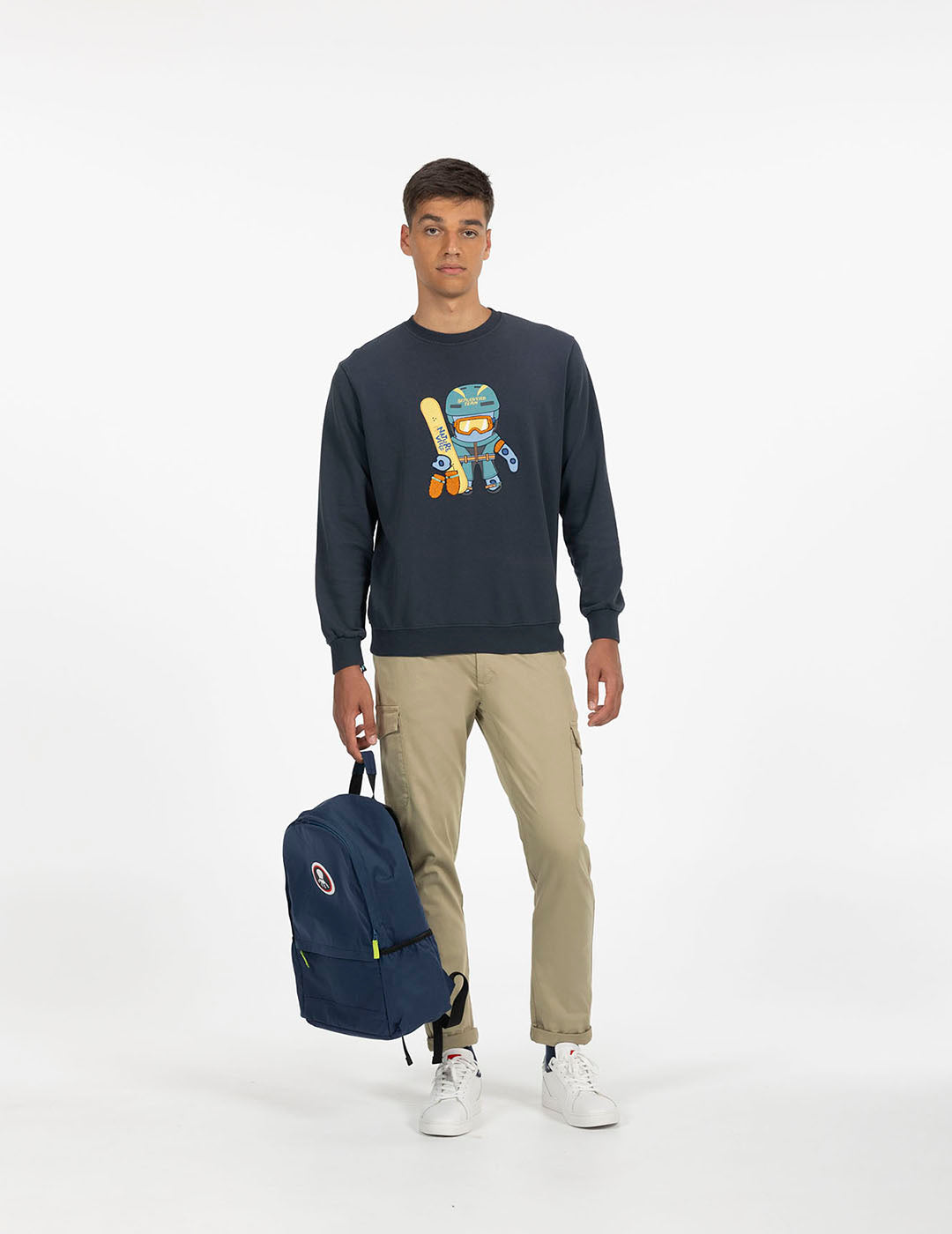 OCTOPUS SNOWBOARD PRINT SWEATSHIRT NAVY BLUE