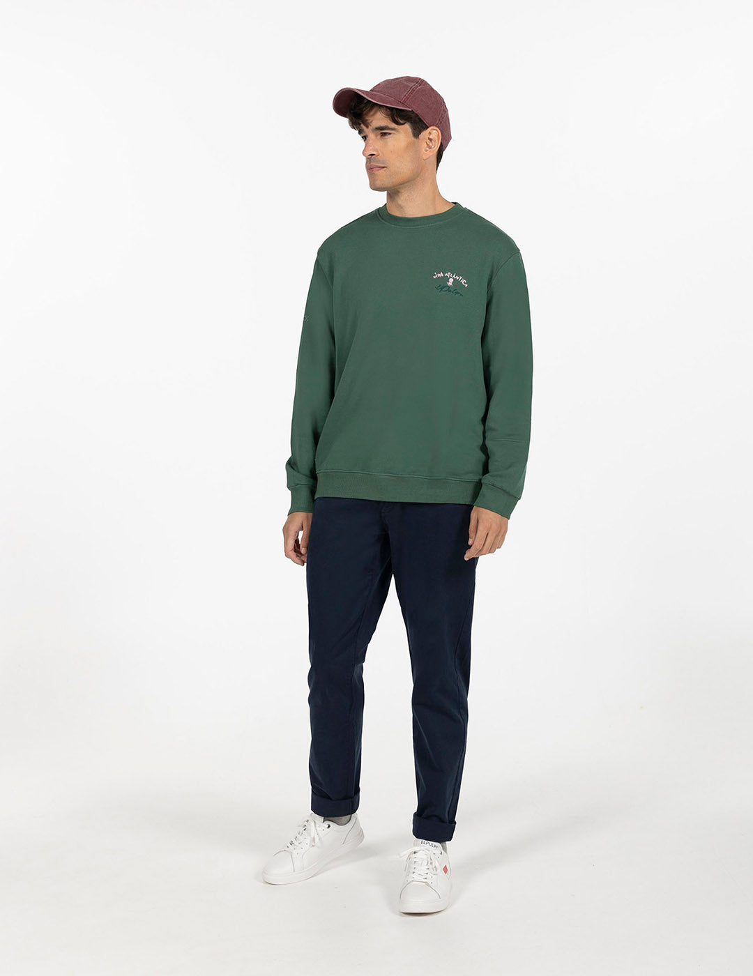 SUDADERA ESTAMPADO ÉTNICO VIDA ATLÁNTICA VERDE INGLÉS