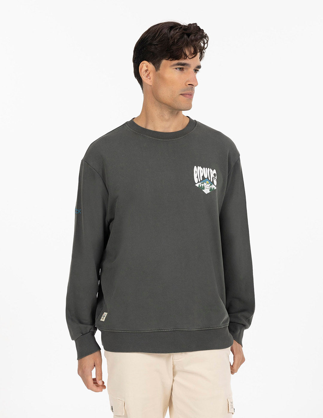 CHARCOAL DIAMONDS LANDSCAPE PRINT SWEATSHIRT