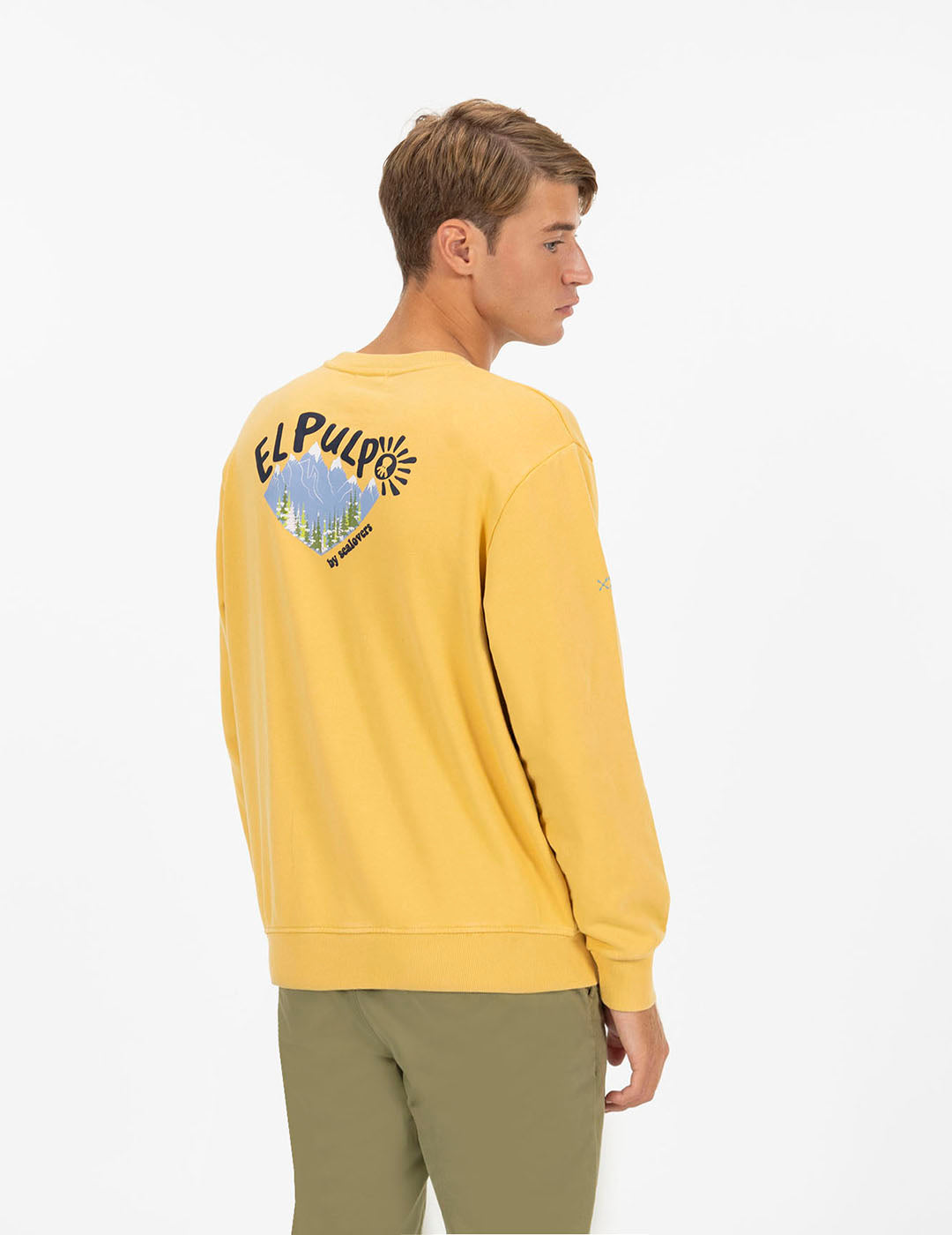 DELAVÉ NATURE MUSTARD RELIEF PRINT SWEATSHIRT