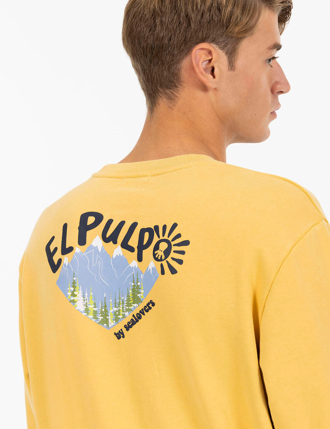 DELAVÉ NATURE MUSTARD RELIEF PRINT SWEATSHIRT