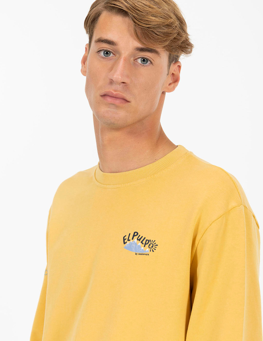 DELAVÉ NATURE MUSTARD RELIEF PRINT SWEATSHIRT