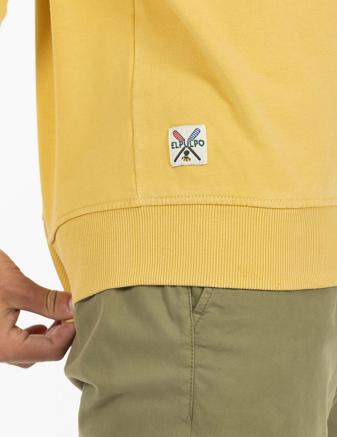 DELAVÉ NATURE MUSTARD RELIEF PRINT SWEATSHIRT