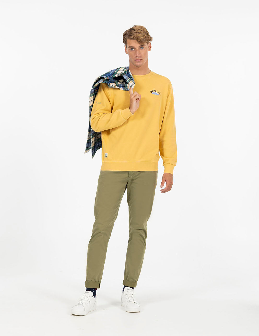 DELAVÉ NATURE MUSTARD RELIEF PRINT SWEATSHIRT