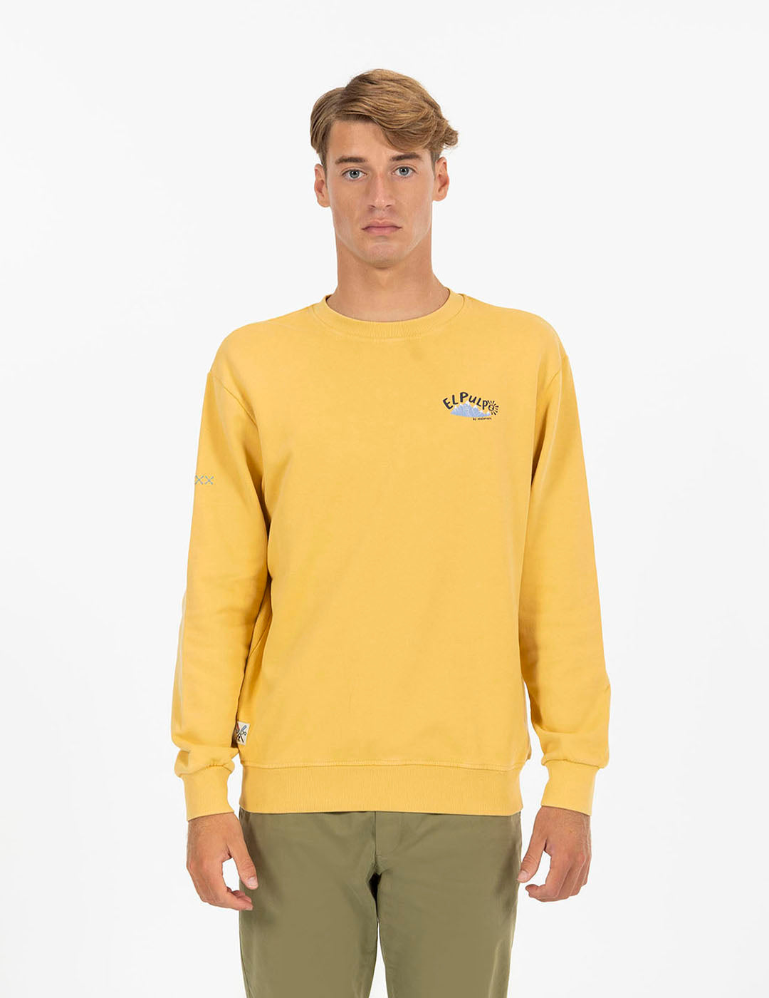 DELAVÉ NATURE MUSTARD RELIEF PRINT SWEATSHIRT