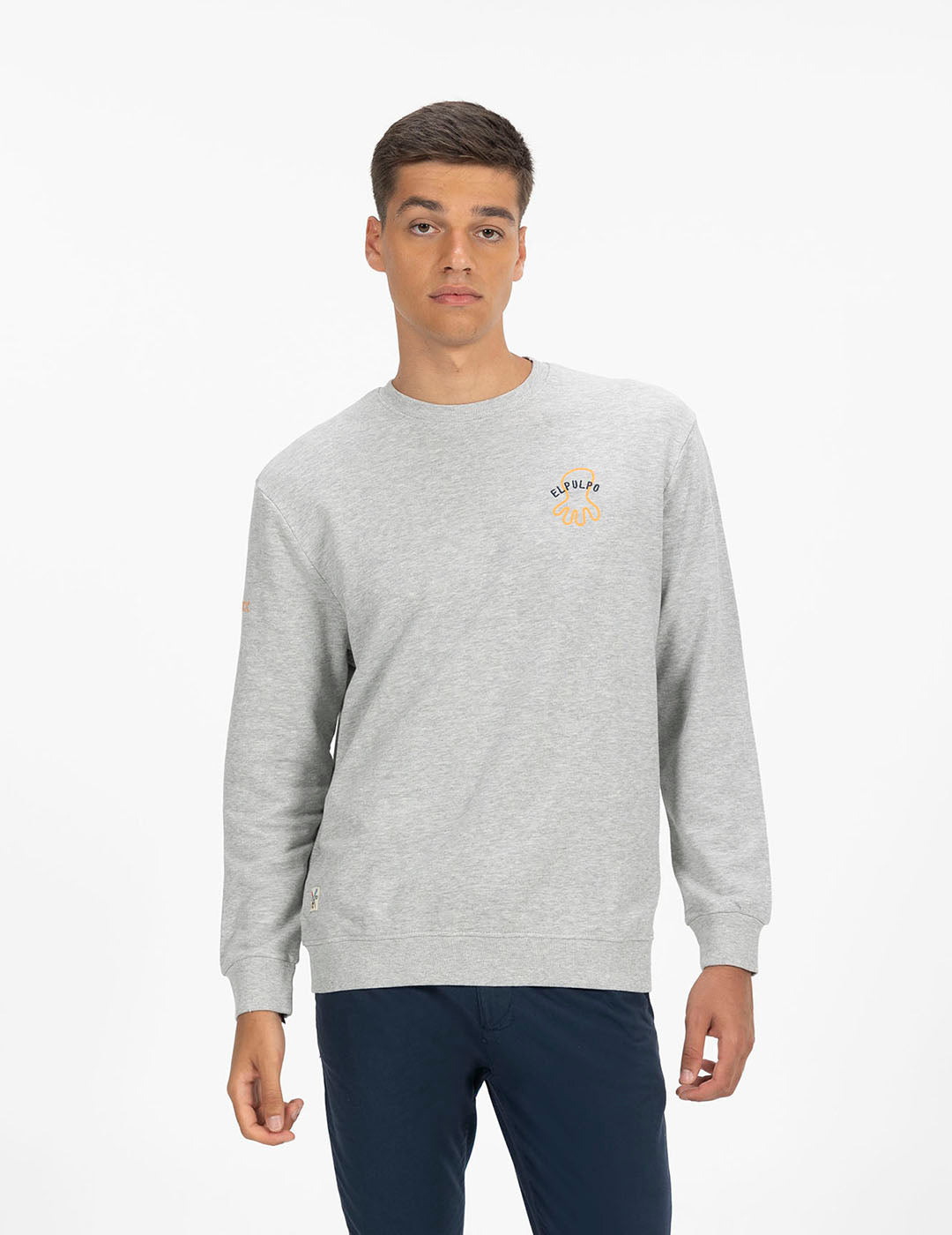 ATLANTIC LIFE STYLE CONTRAST EMBROIDERED SWEATSHIRT VIGORÉ GREY