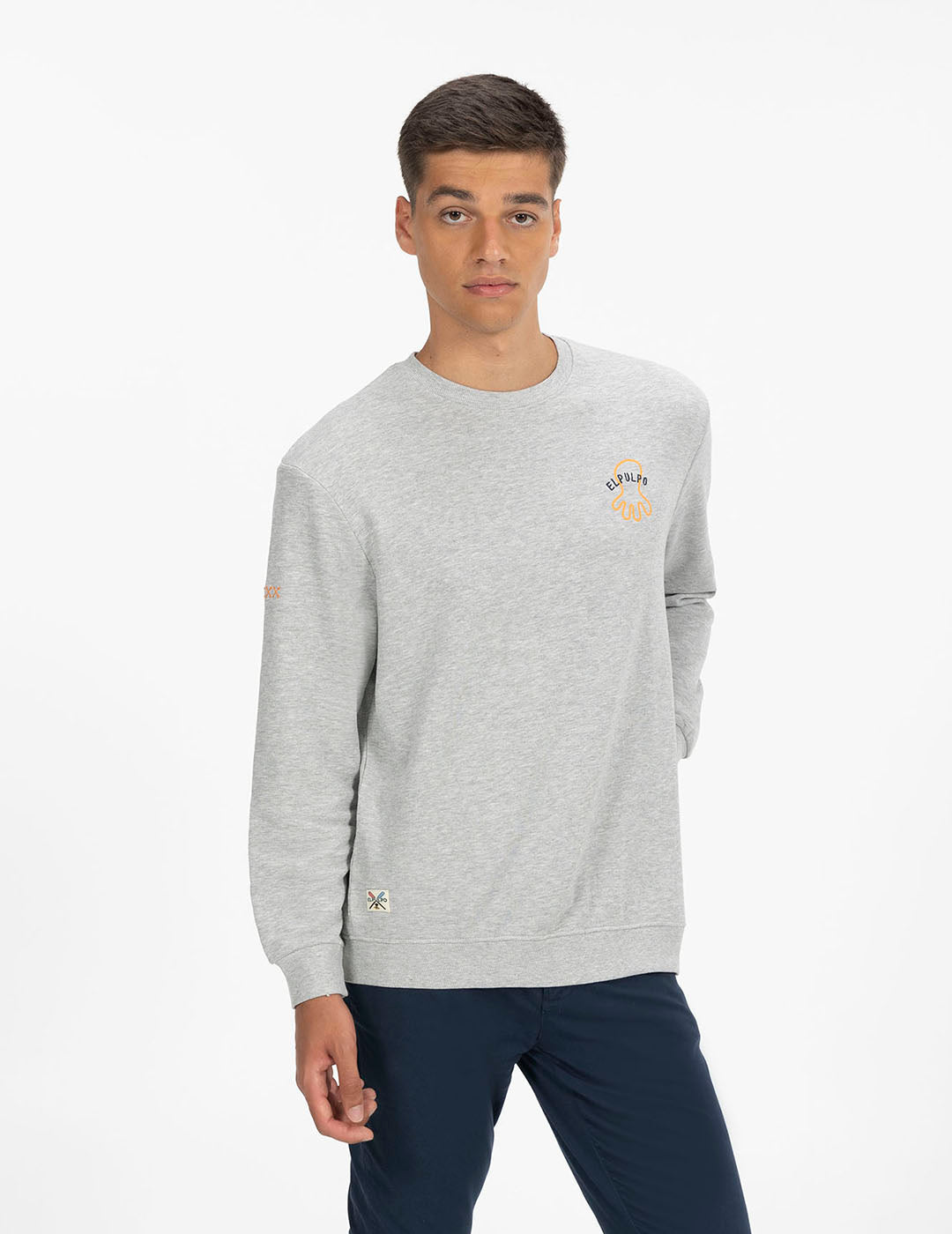 ATLANTIC LIFE STYLE CONTRAST EMBROIDERED SWEATSHIRT VIGORÉ GREY