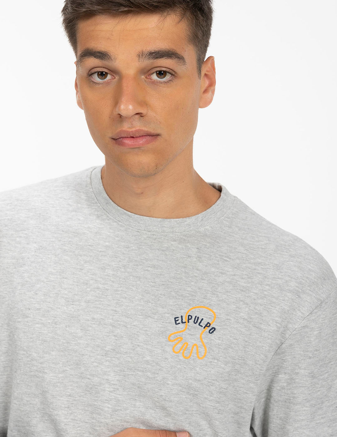 ATLANTIC LIFE STYLE CONTRAST EMBROIDERED SWEATSHIRT VIGORÉ GREY