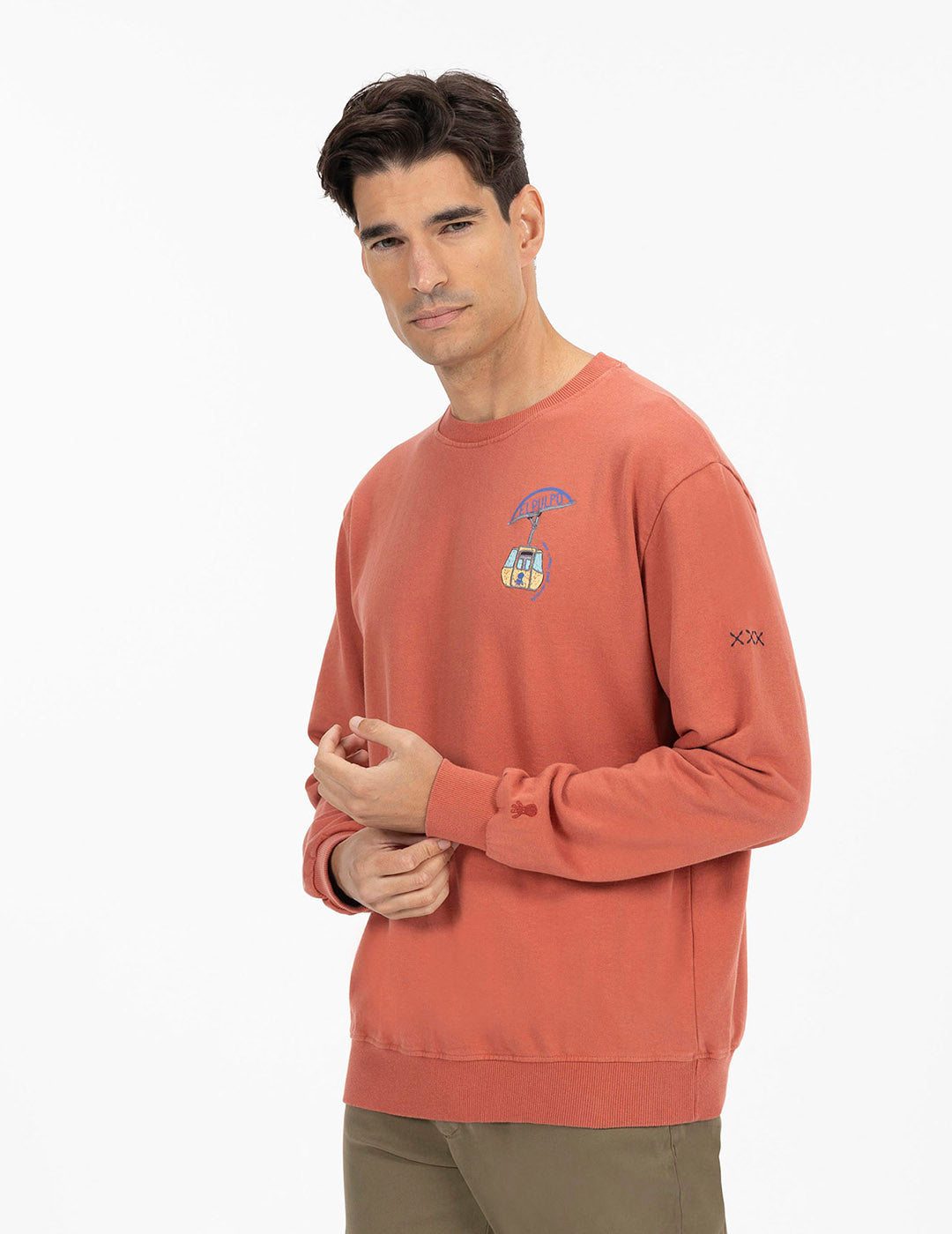 SUDADERA ESTAMPADO TELEFÉRICOS COLORES ROSA FLAMINGO