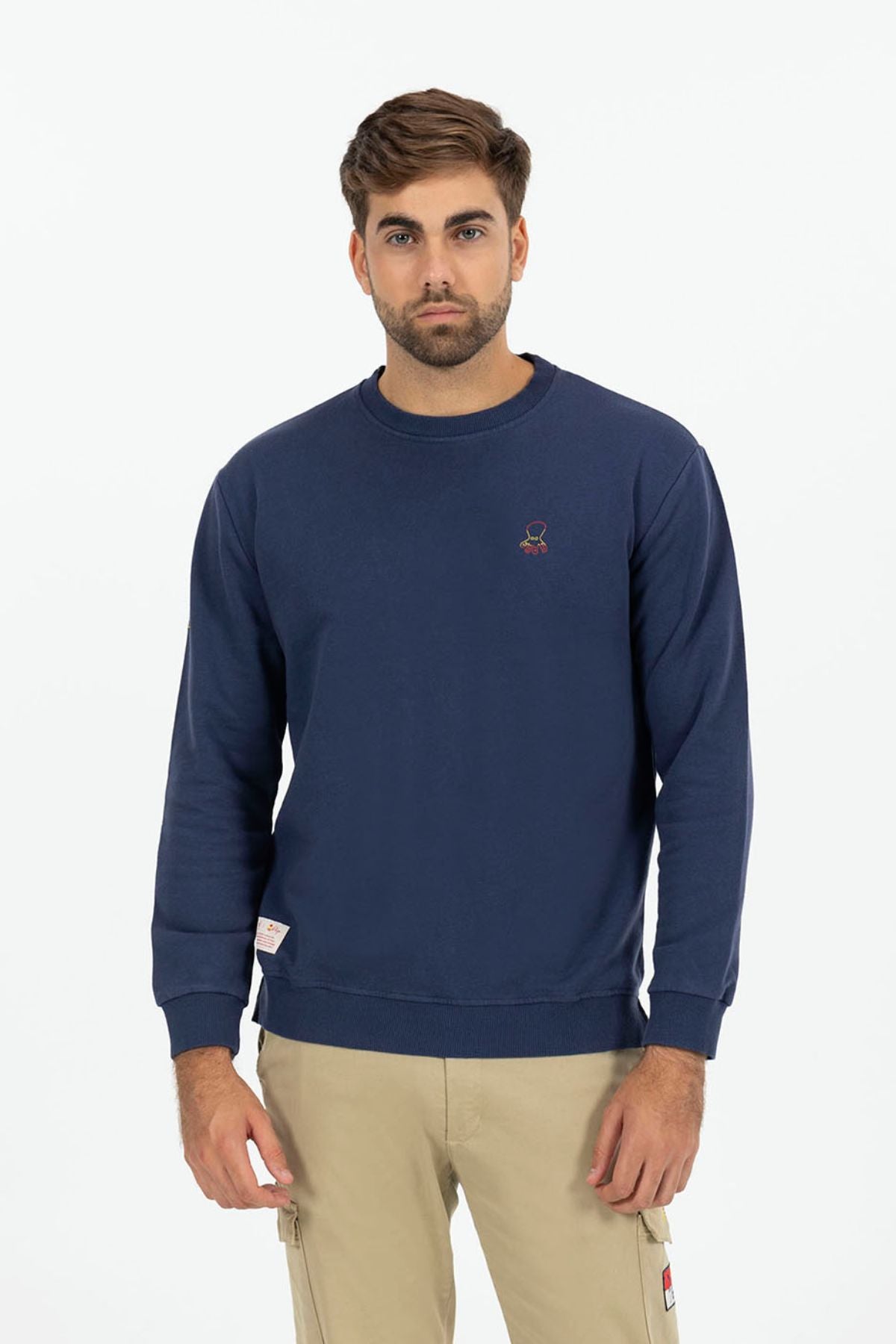 SUDADERA ESTAMPADO DIBUJADO BALÓN LA ROJA AZUL MARINO DELAVÉ