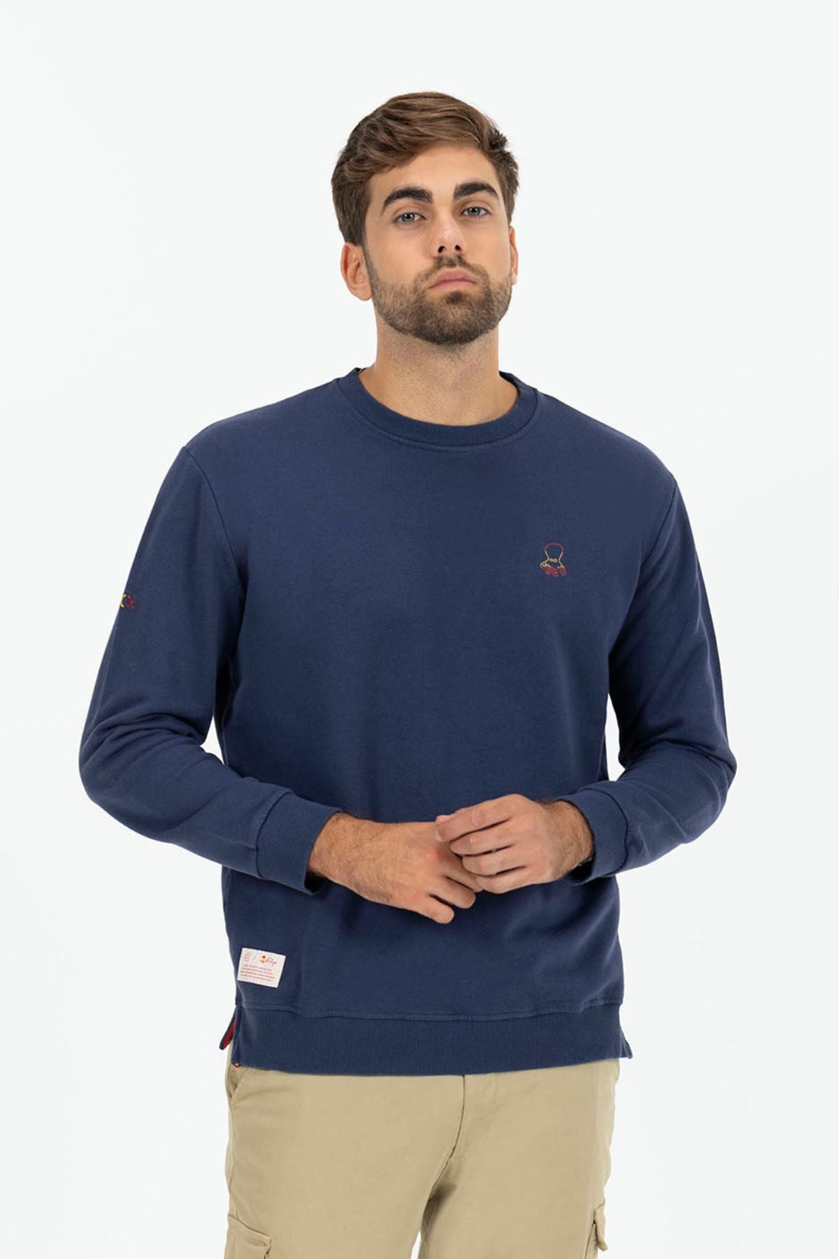 SUDADERA ESTAMPADO DIBUJADO BALÓN LA ROJA AZUL MARINO DELAVÉ