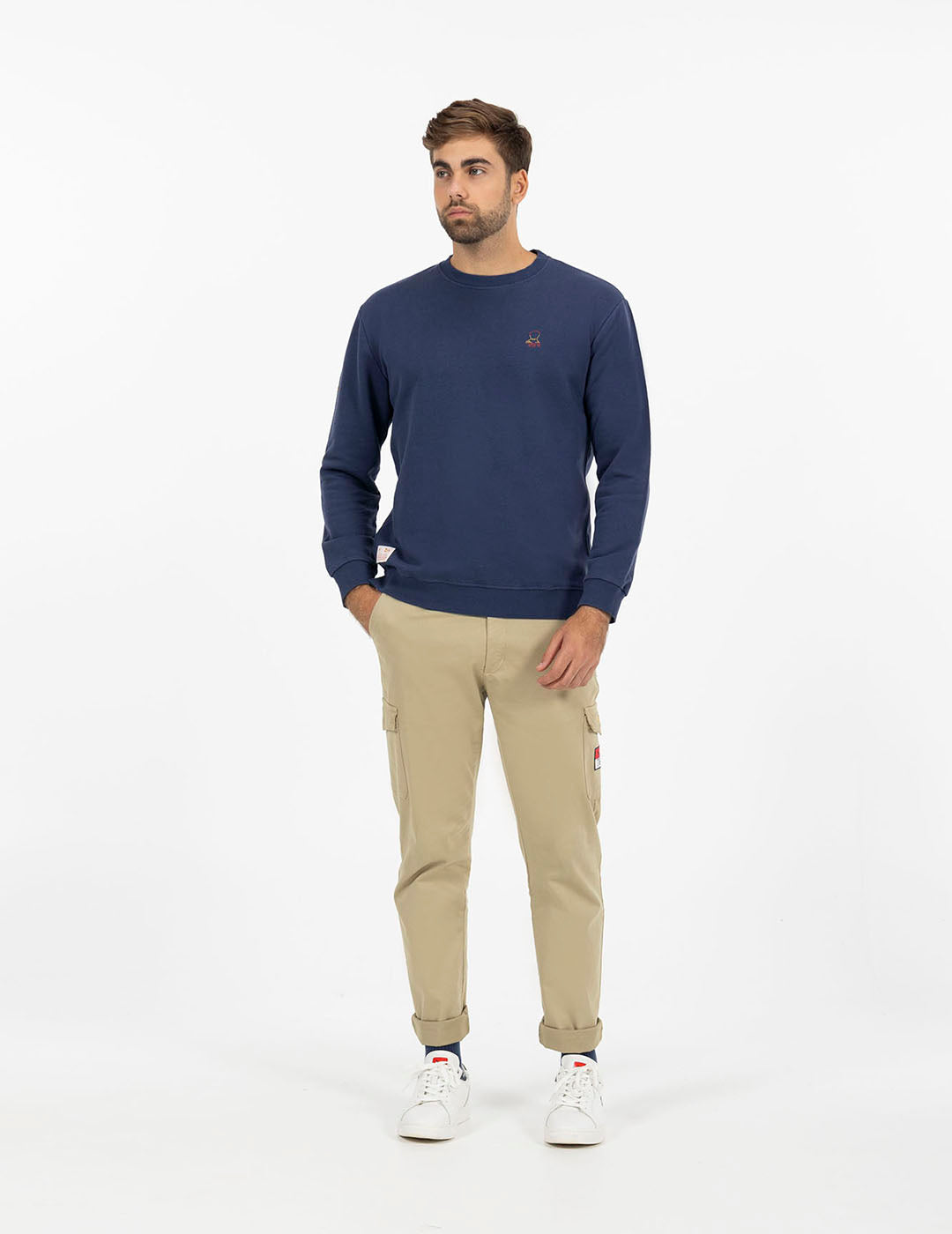 SWEATSHIRT WITH DRAWN PRINT OF THE BALL IN NAVY BLUE LA ROJA DELAVÉ