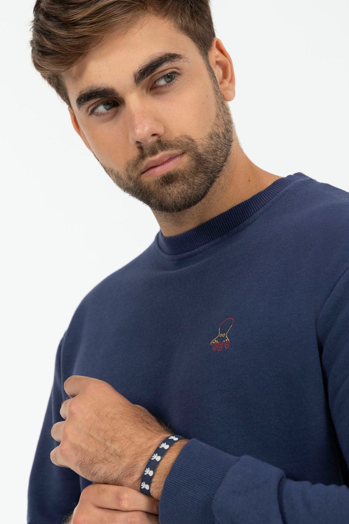 SUDADERA ESTAMPADO DIBUJADO BALÓN LA ROJA AZUL MARINO DELAVÉ