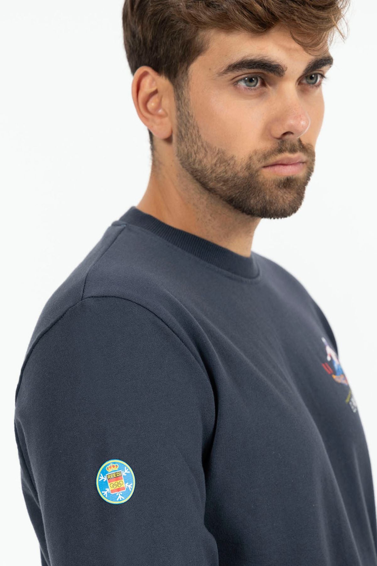 SUDADERA ESTAMPADO DIBUJADO BALÓN LA ROJA AZUL MARINO DELAVÉ