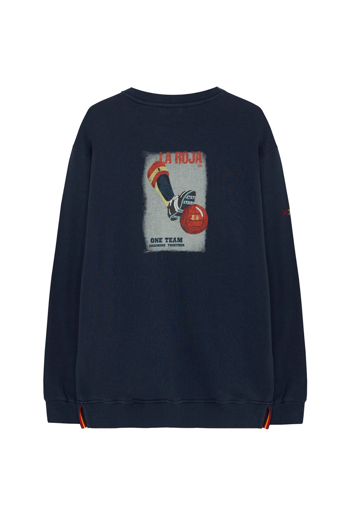 SUDADERA ESTAMPADO DIBUJADO BALÓN LA ROJA AZUL MARINO DELAVÉ