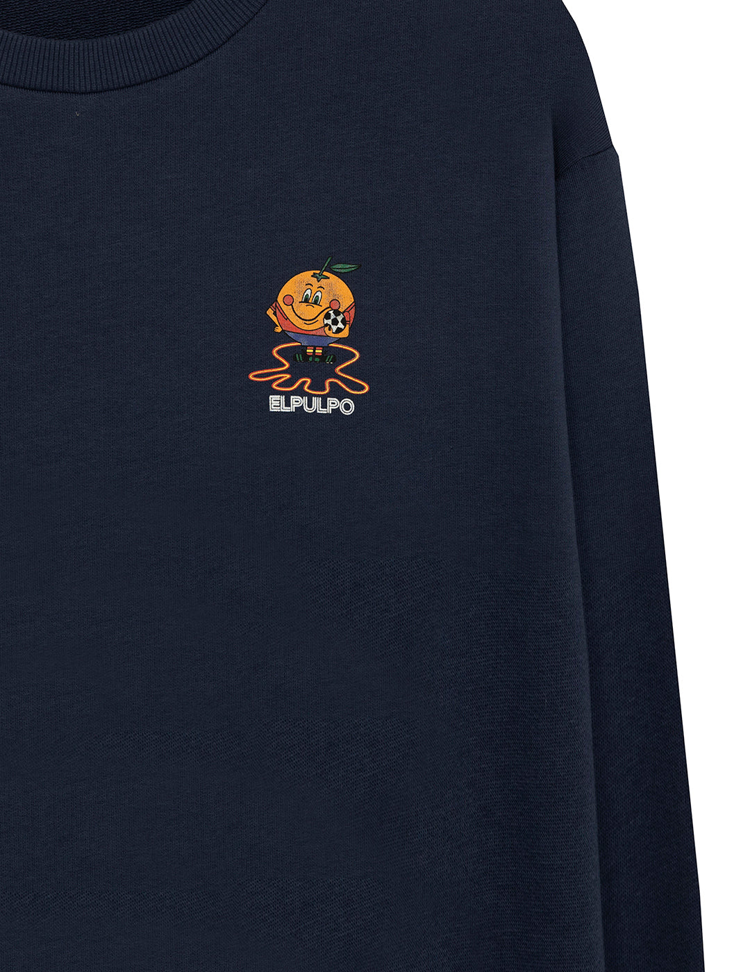 SWEATSHIRT WITH ORANGE CHEST PRINT AND NAVY BLUE OCTOPUS BY DELAVÉ