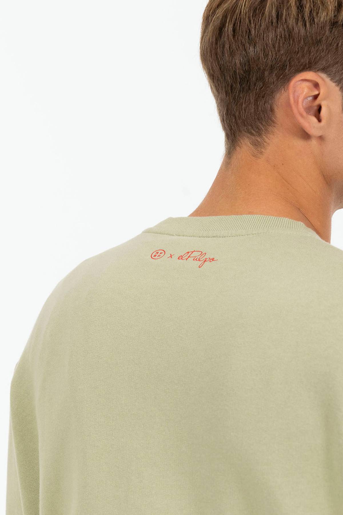 ORANGE CHEST PRINT SWEATSHIRT AND SAGE GREEN OCTOPUS