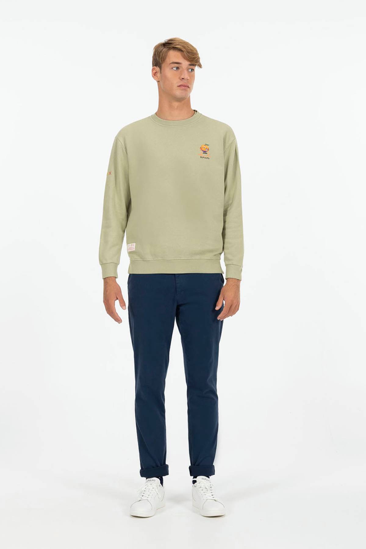 ORANGE CHEST PRINT SWEATSHIRT AND SAGE GREEN OCTOPUS