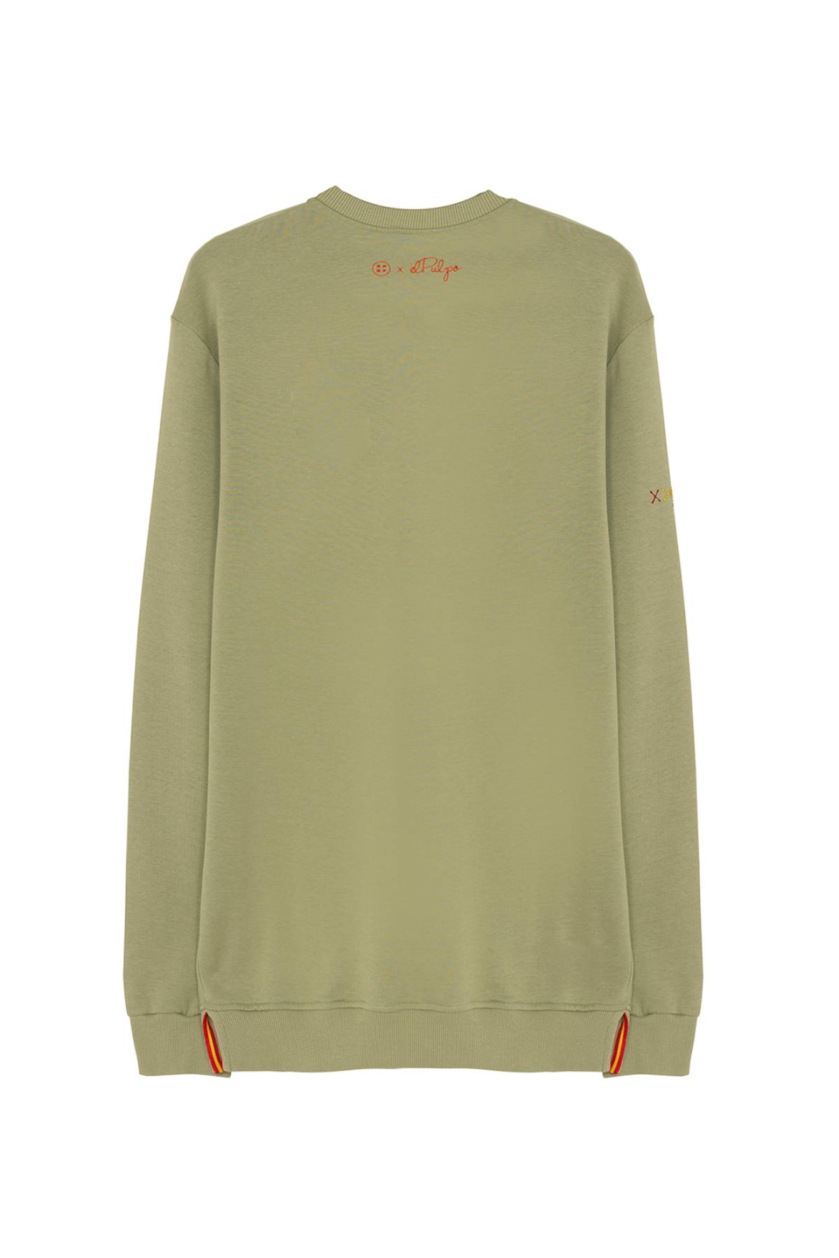 ORANGE CHEST PRINT SWEATSHIRT AND SAGE GREEN OCTOPUS