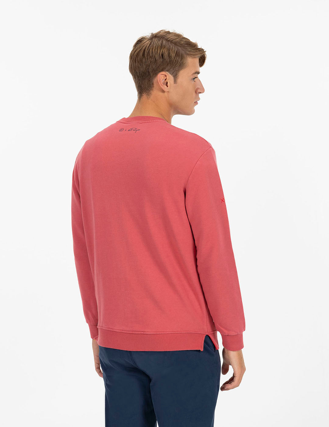 DELAVÉ RED ORANGE CONTRAST SILHOUETTE PRINT SWEATSHIRT