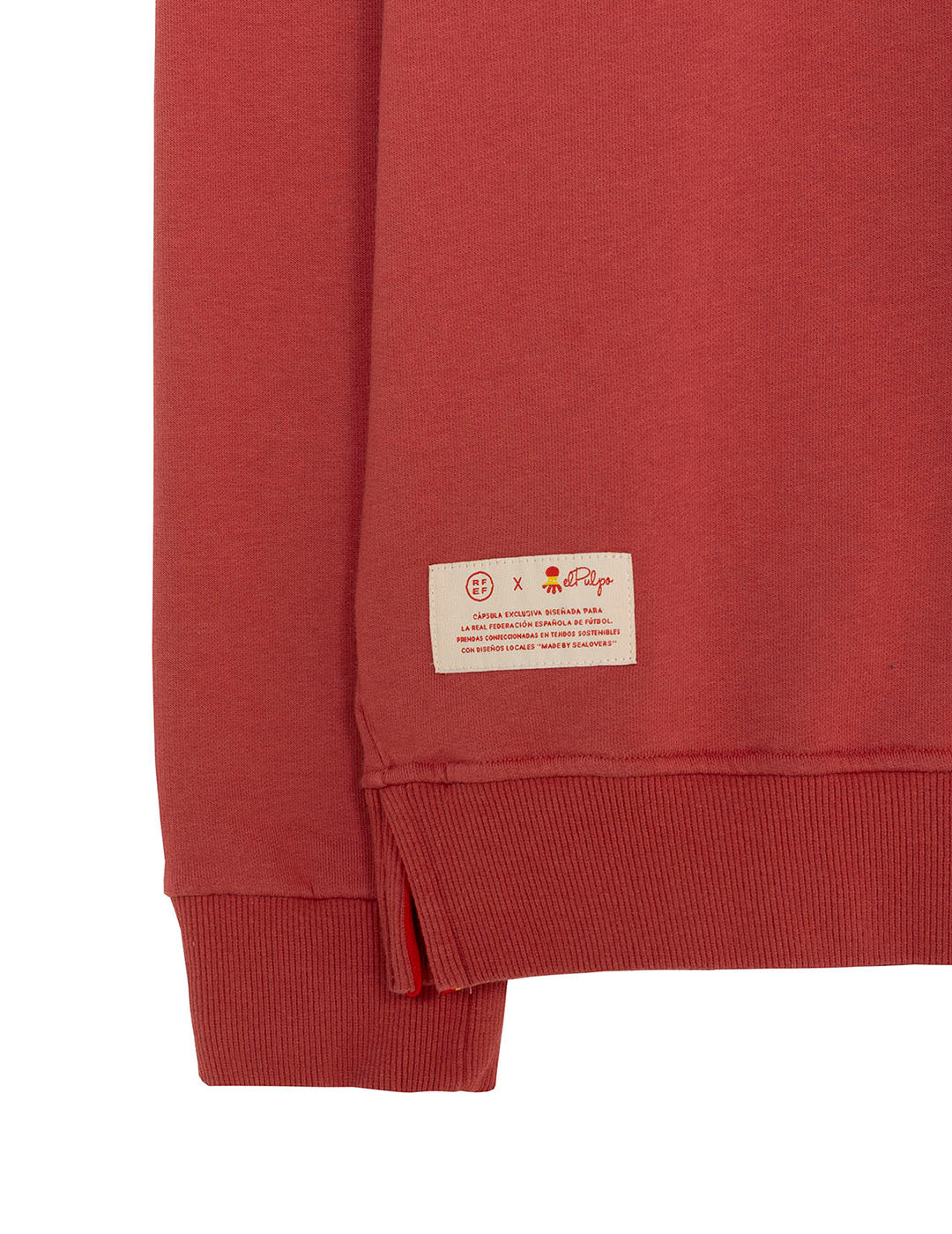 SUDADERA ESTAMPADO SILUETA CONTRASTE NARANJITO ROJO DELAVÉ