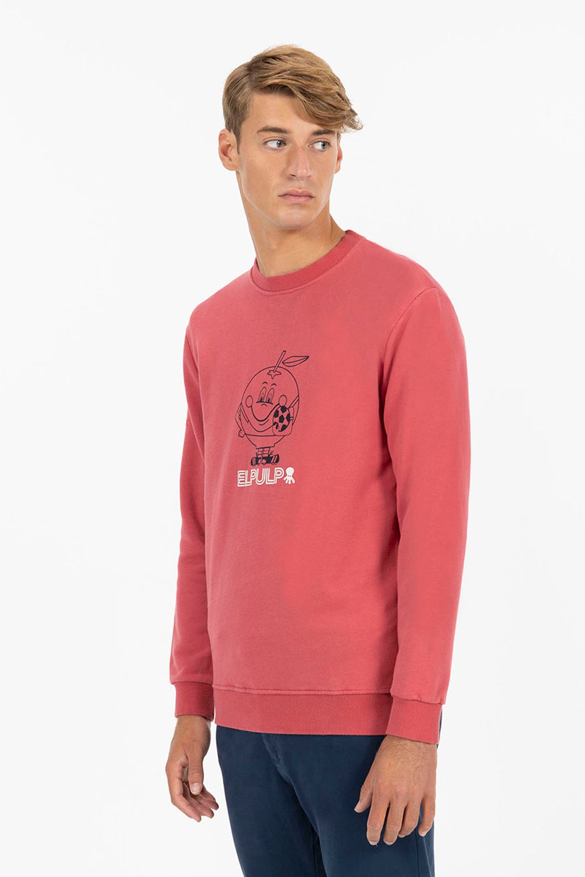 DELAVÉ RED ORANGE CONTRAST SILHOUETTE PRINT SWEATSHIRT